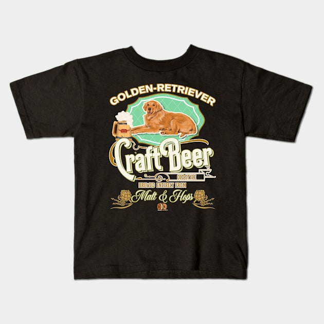 Golden Retriever Gifts - Beer Dog lover Kids T-Shirt by StudioElla